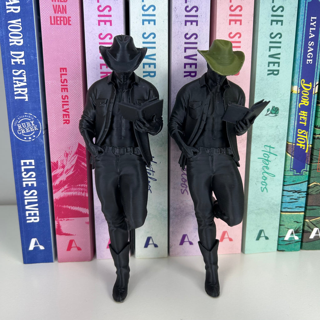 Hot cowboy reader bookshelf decor