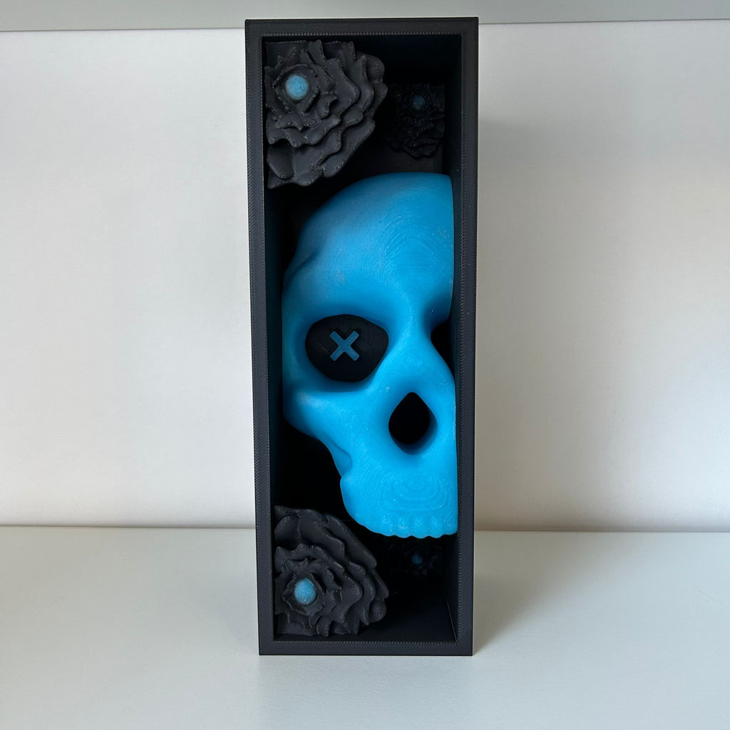 Skull & Flower Book Nook | Dark Romance Book Nook | Gothic Bookshelf Decor | 3D Printed Book Nook