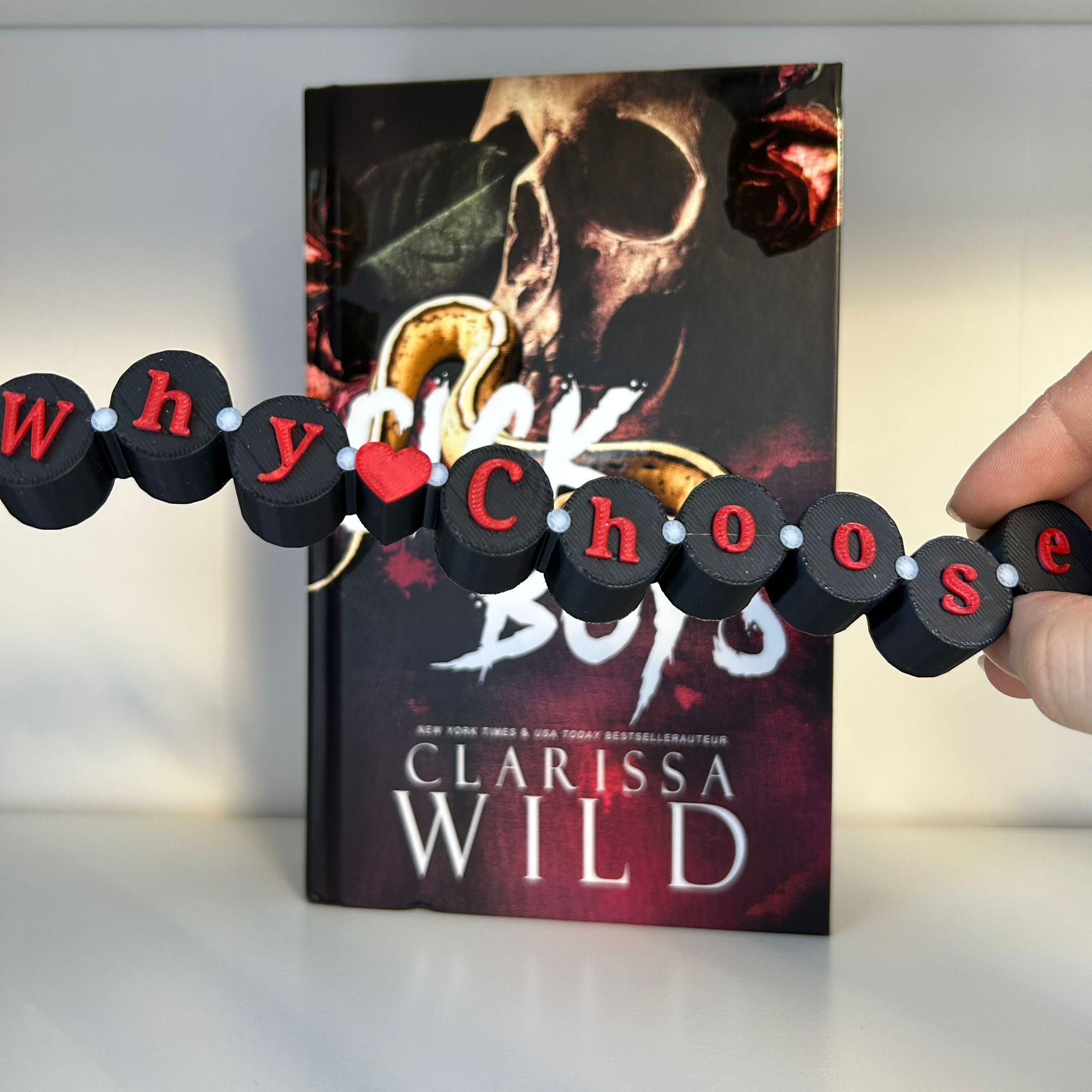 Why Choose - Friendship bracelet sign for dark romance bookshelf decor