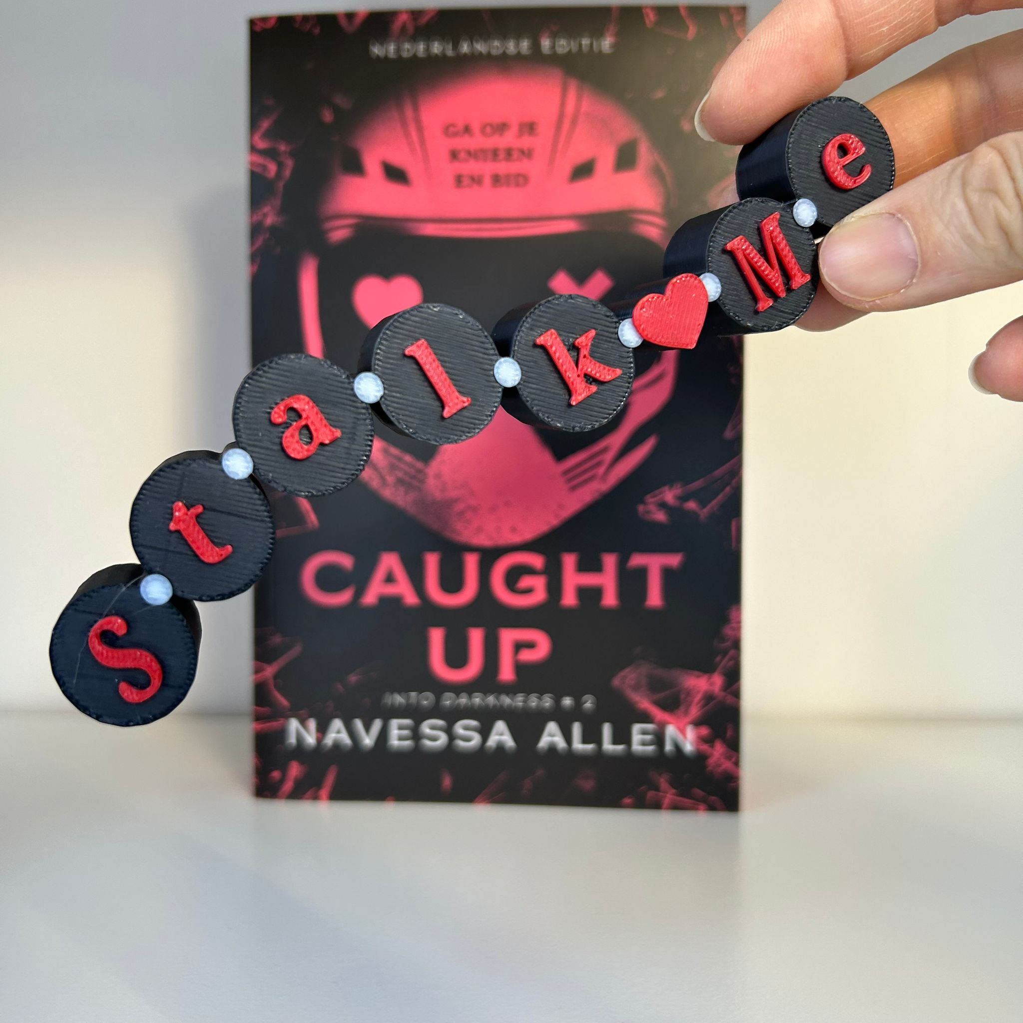 Stalk Me - Friendship bracelet sign for dark romance bookshelf decor