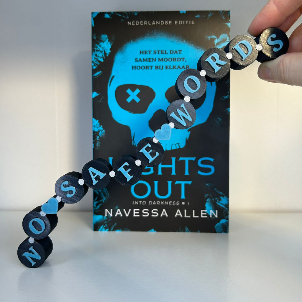No Safe Words - Friendship bracelet sign for dark romance bookshelf decor