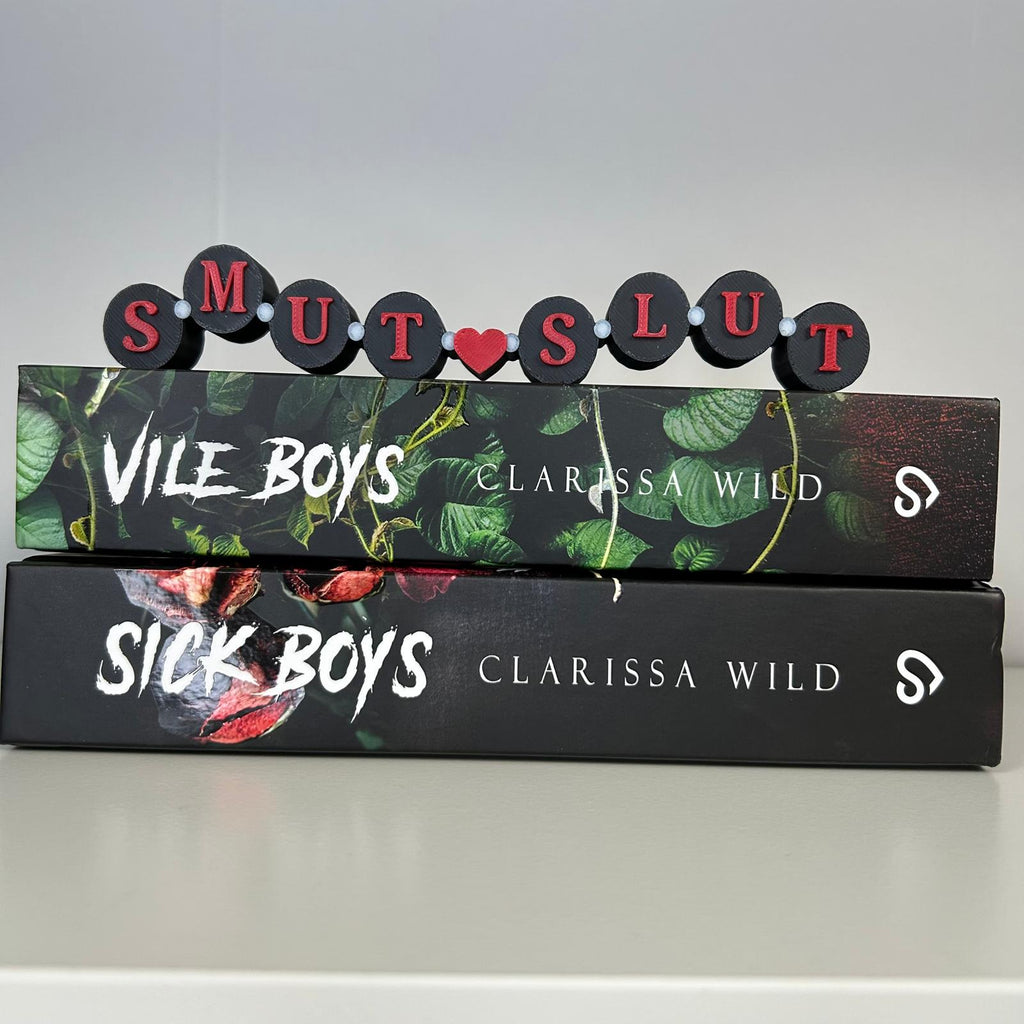 Smut Slut - Friendship bracelet sign for dark romance bookshelf decor