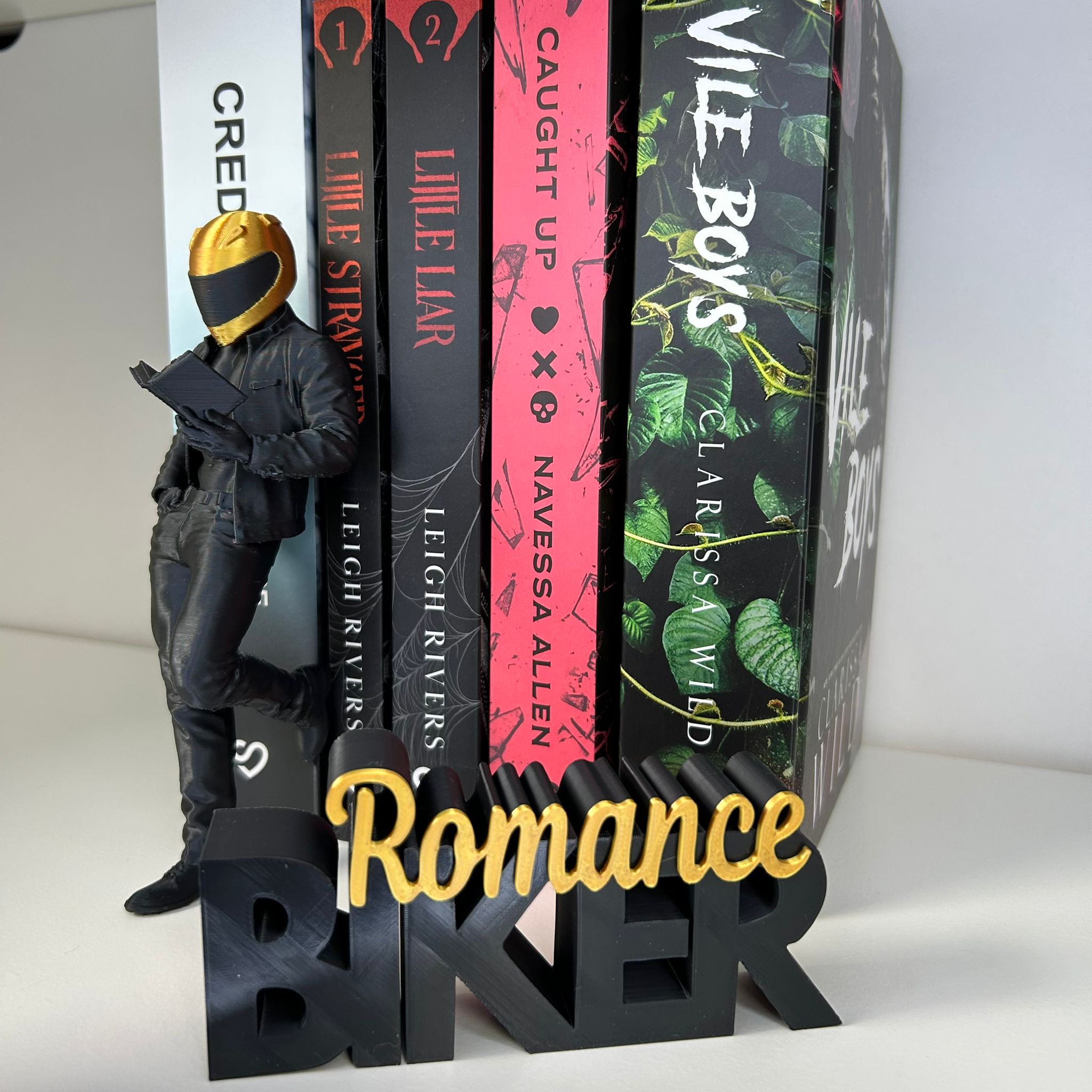 Biker Reader Bookshelf Decor – Dark Romance Biker Bookish Decor – Biker Romance Word Art