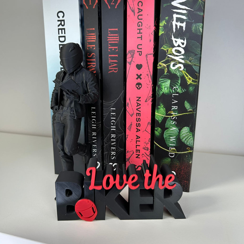 Biker Reader Bookshelf Decor – Dark Romance Biker Bookish Decor – Biker Romance Word Art