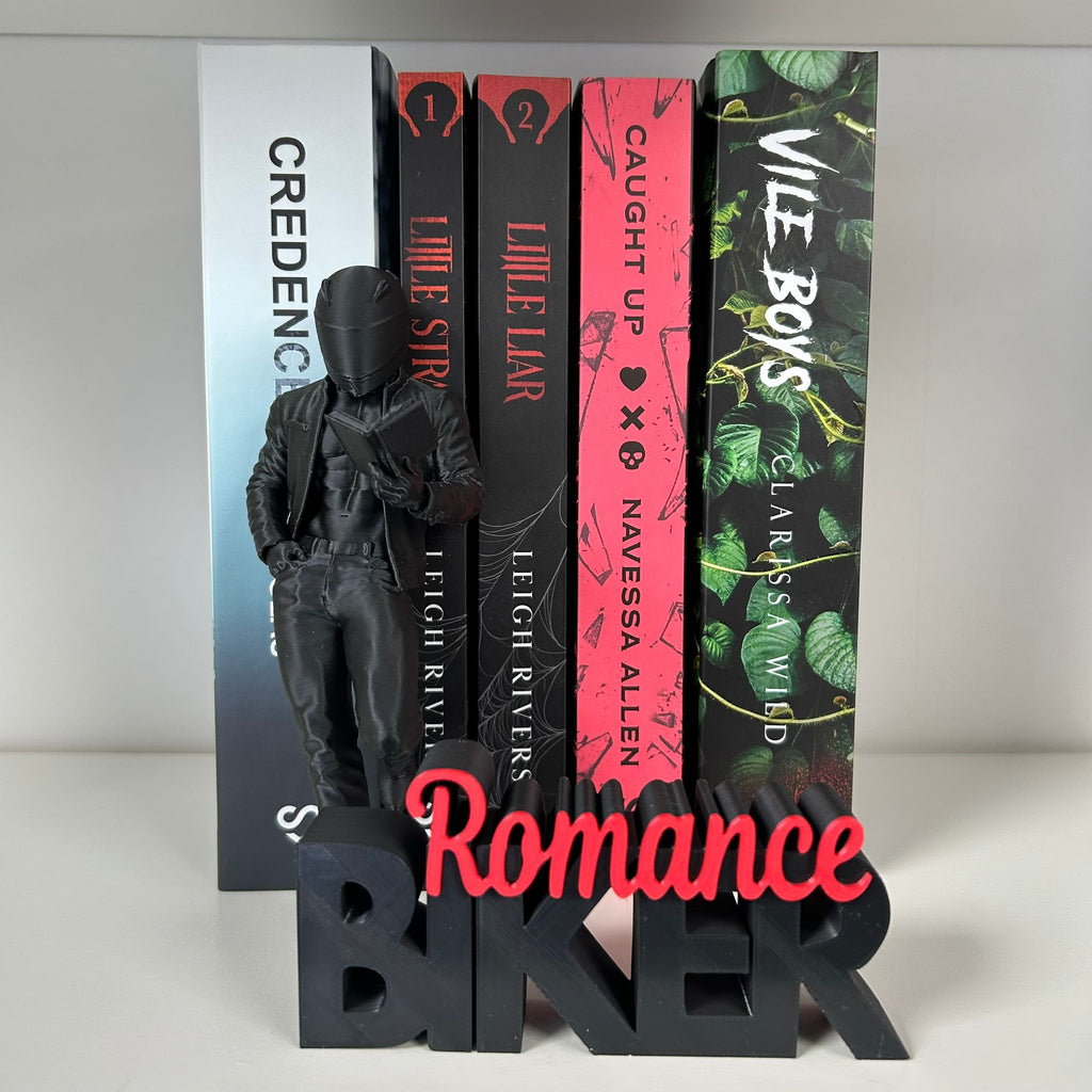 Biker Reader Bookshelf Decor – Dark Romance Biker Bookish Decor – Biker Romance Word Art