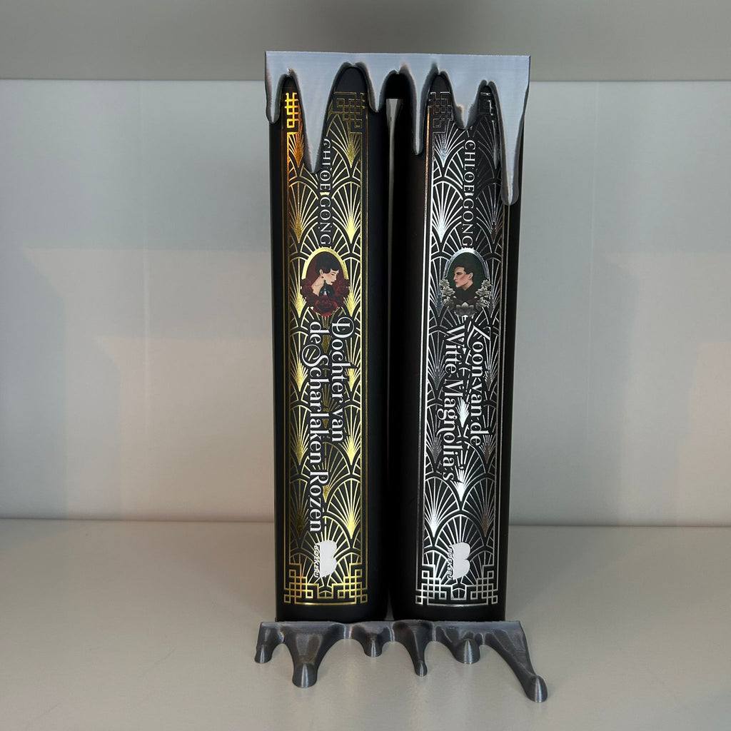 Drip bookend bottom and top decor