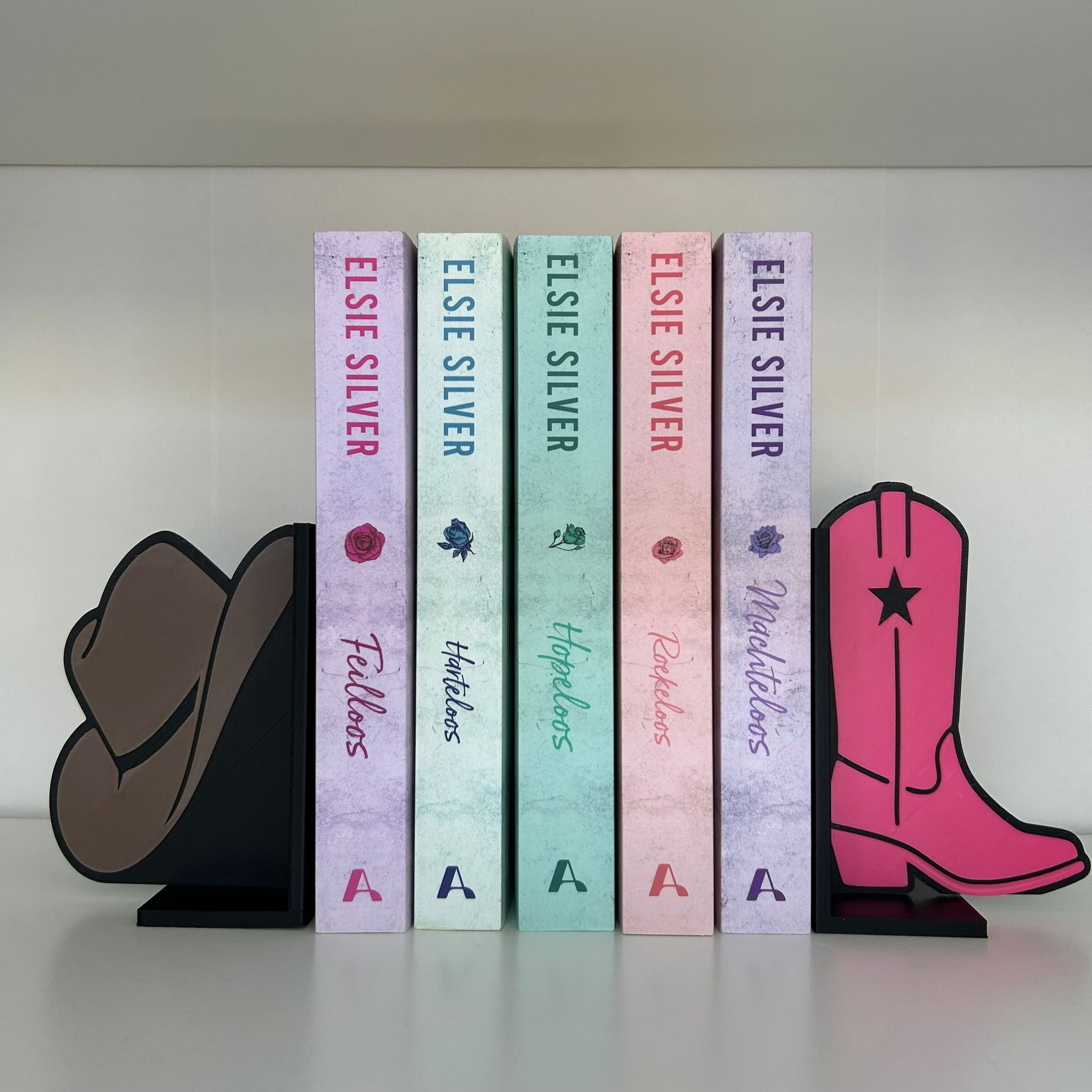 Cowboy Bookends – Western Bookshelf Decor –  Cowboy head & Cowboy Boot Bookends