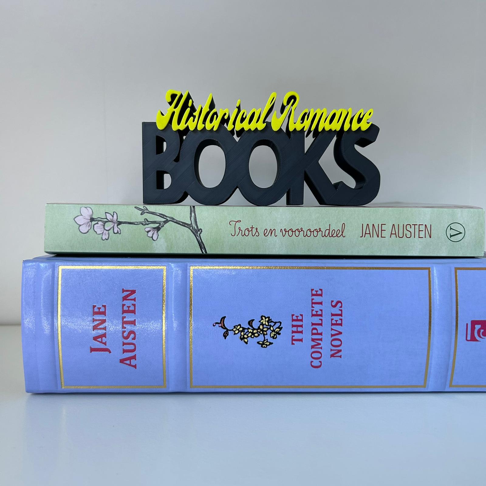 Word Art 'Historical Romance Books'