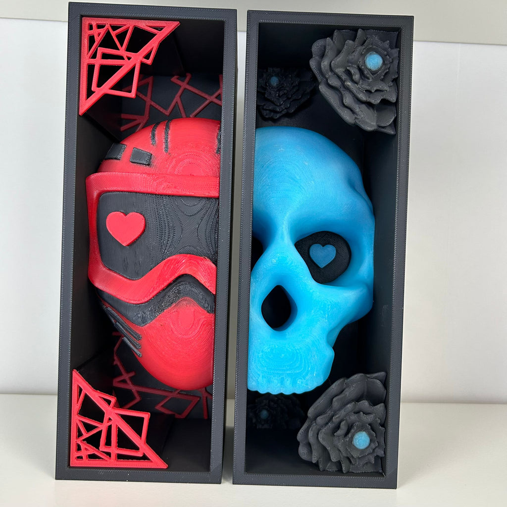 Skull & Flower Book Nook | Dark Romance Book Nook | Gothic Bookshelf Decor | 3D Printed Book Nook