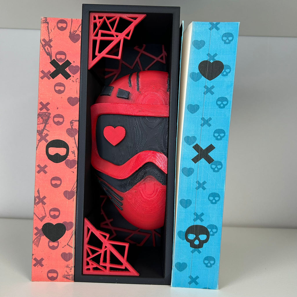 Skull & Flower Book Nook | Dark Romance Book Nook | Gothic Bookshelf Decor | 3D Printed Book Nook