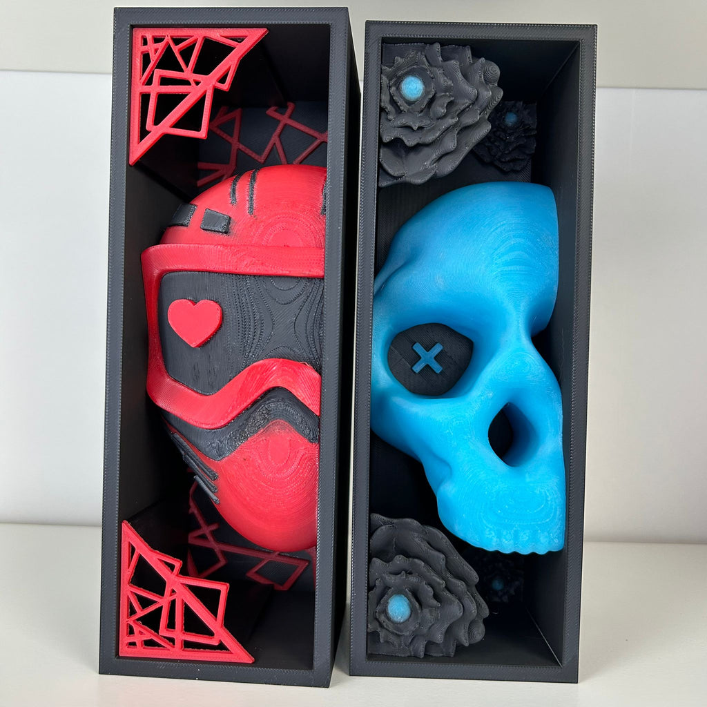 Skull & Flower Book Nook | Dark Romance Book Nook | Gothic Bookshelf Decor | 3D Printed Book Nook