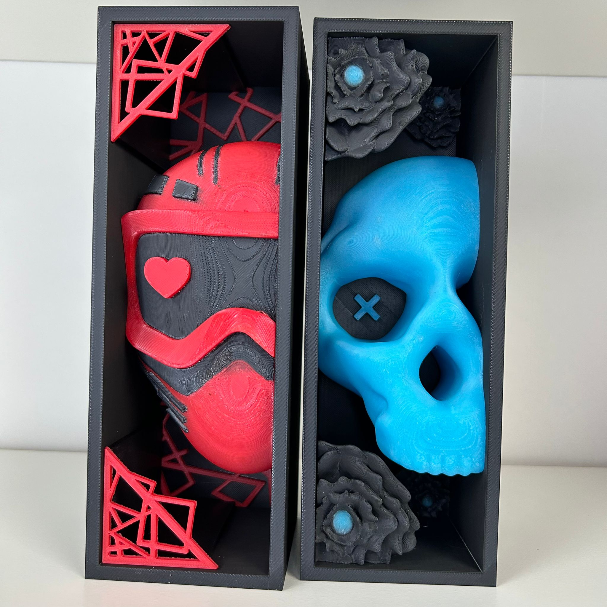 Skull & Flower Book Nook | Dark Romance Book Nook | Gothic Bookshelf Decor | 3D Printed Book Nook