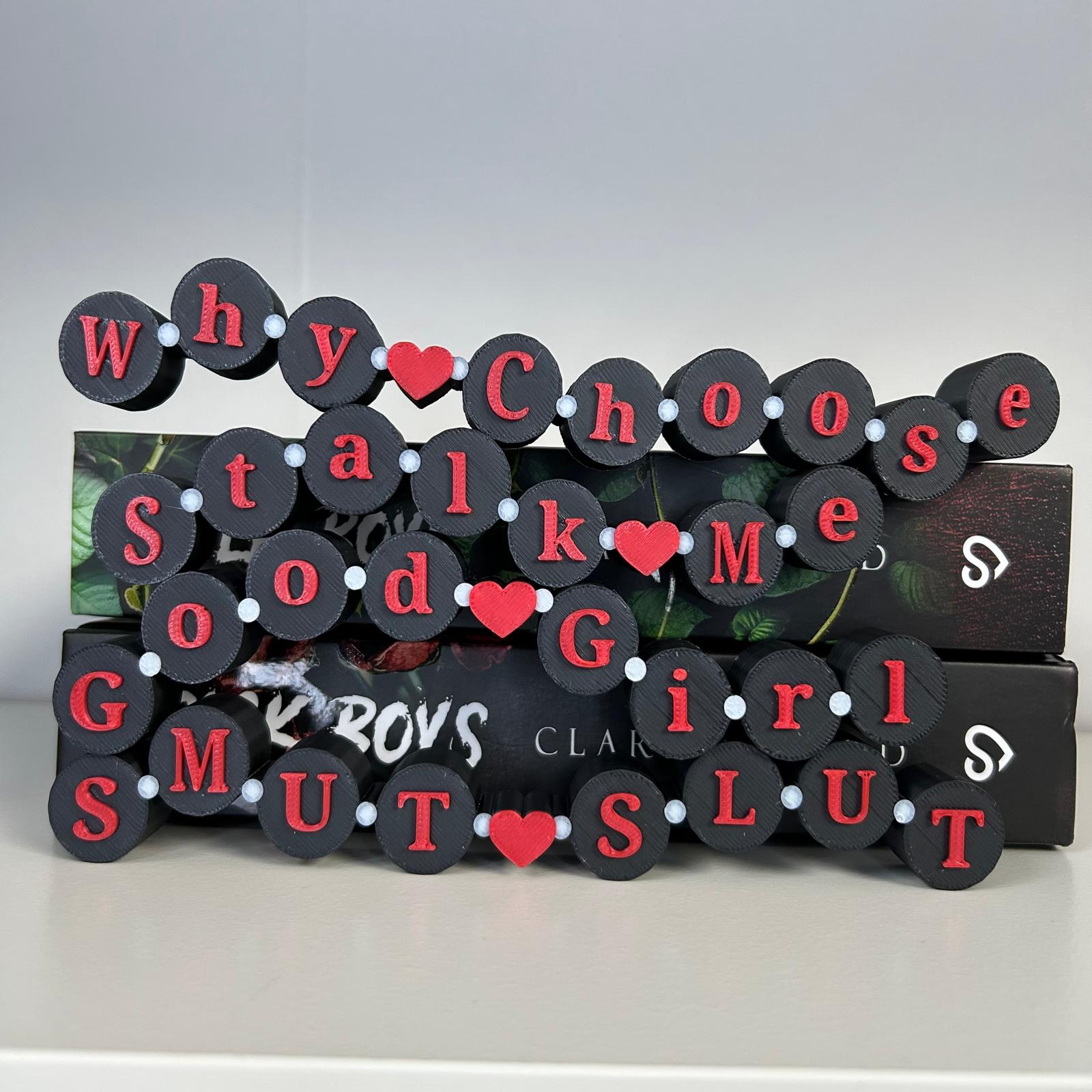 Good Girl - Friendship bracelet sign for dark romance bookshelf decor